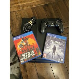 Sony PlayStation 4 PS4 Console Bundle 500GB Power Cord Controller 2 games TESTED